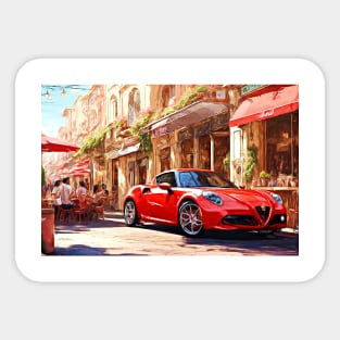 Alfa Romeo 4c in a French ambience II Sticker